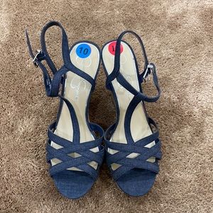 Jessica Simpson Demin Blue Wedges
